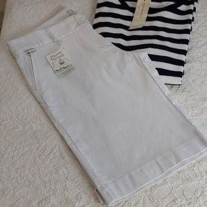 McIlhenny Dry Goods by Tabasco stretch white Bermuda shorts sz 14 new